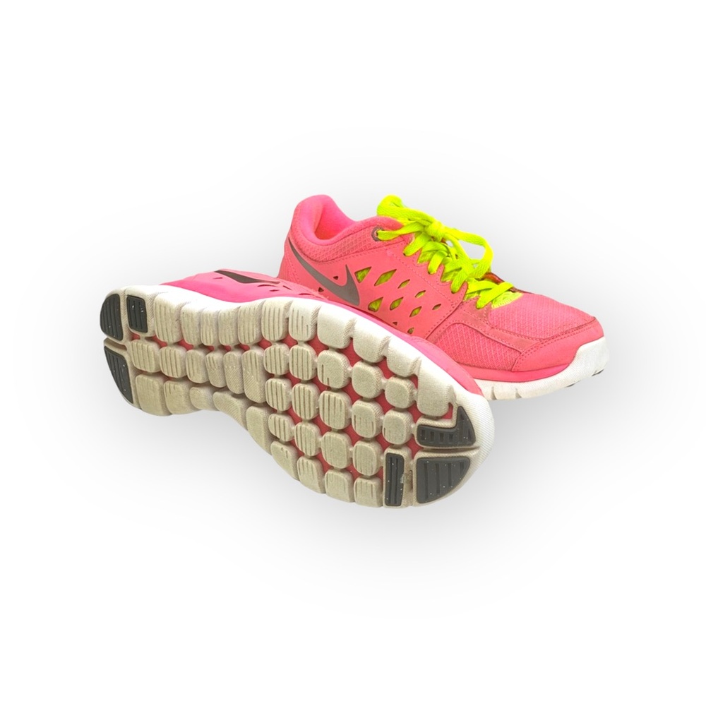 Nike ✔︎ Flex Run GS Running Shoes Sneakers ✔︎ Pink + Yellow ✔︎ 38 8M 6.5Y - Picture 10 of 16